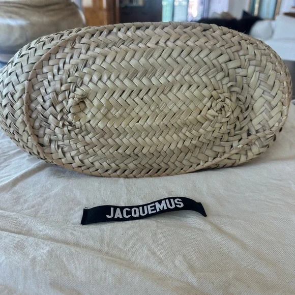 Jacquemus Pink and Tan Straw Raffia Bag - Picture 3 of 10